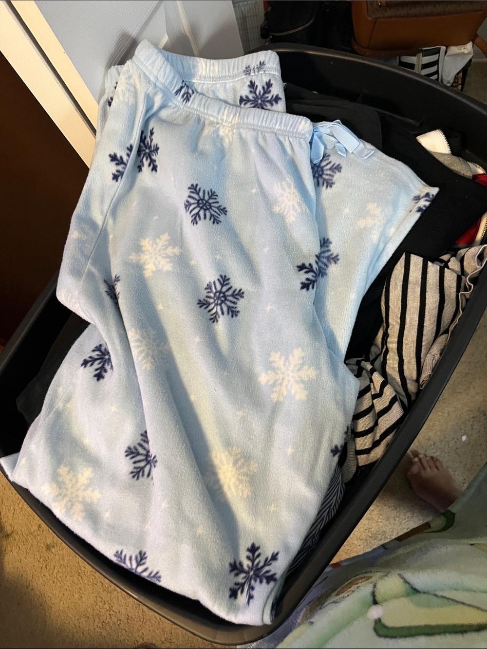 Light Blue Snowflake Fleece Pajama Pants
